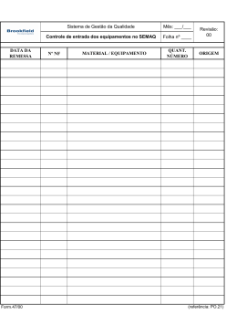 Form47 Controle de entrada dos equipamentos do Semaq