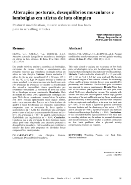 Altera&ccedil;&otilde;es posturais, desequil&iacute;brios musculares e lombalgias em