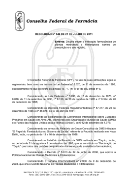 resolu&ccedil;&atilde;o n&ordm; 546 - Conselho Federal de Farm&aacute;cia