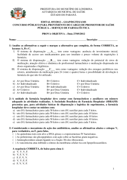 Prova - Farmac&ecirc;utico