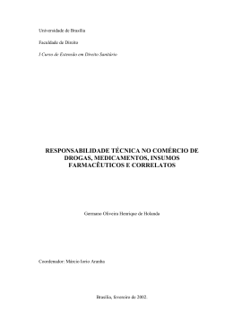 Responsabilidade t&eacute;cnica no com&eacute;rcio de drogas