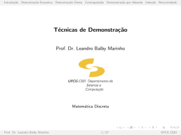 T&eacute;cnicas de Demonstra&ccedil;&atilde;o