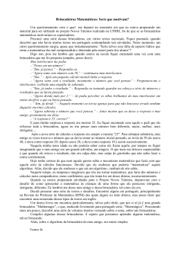 Brincadeiras Matemáticas: Será que motivam?
