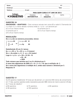 QUEST&Atilde;O 16 RESOLU&Ccedil;&Atilde;O QUEST&Atilde;O 17