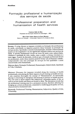 Formação profissional e humanização dos serviços de saúde