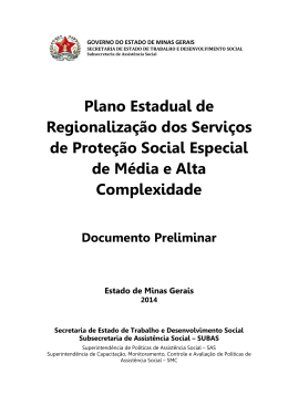 Plano Estadual de Regionalização dos Serviços de Proteção Social