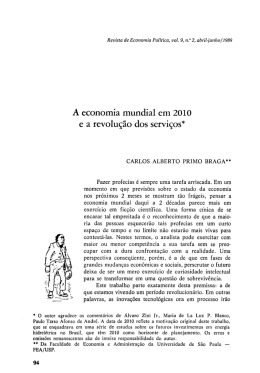 A economia mundial em 2010 e a revolução dos serviços*