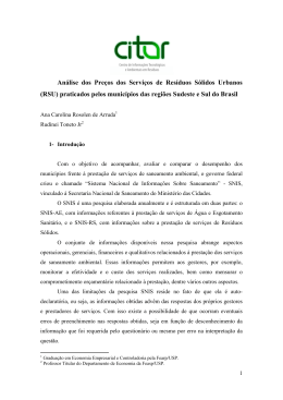 An&aacute;lise dos Pre&ccedil;os dos Servi&ccedil;os de Res&iacute;duos S&oacute;lidos
