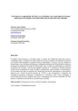 estudo da viabilidade t&eacute;cnica e econ&ocirc;mica da terceiriza&ccedil;&atilde;o dos