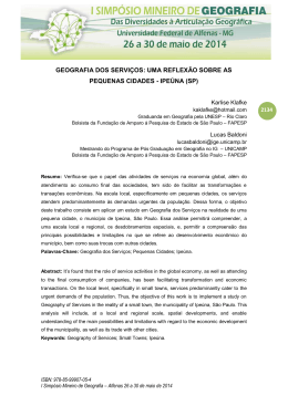 GEOGRAFIA DOS SERVI&Ccedil;OS: UMA REFLEX&Atilde;O - Unifal-MG