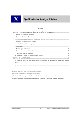 X Qualidade dos Serviços Clínicos