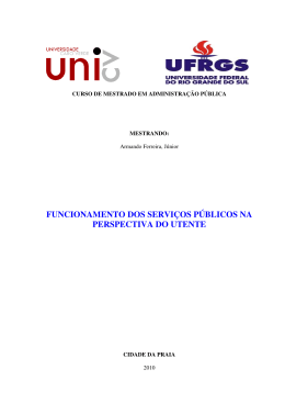 Funcionamento dos Servi&ccedil;os Publicos na Prespectiva do Utente