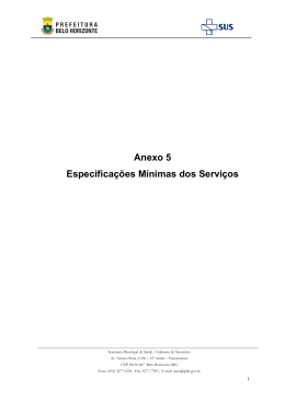 Anexo 5 Especifica&ccedil;&otilde;es M&iacute;nimas dos Servi&ccedil;os