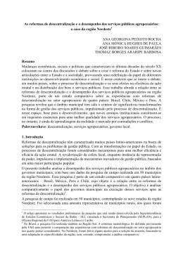 As reformas de descentraliza&ccedil;&atilde;o e o desempenho dos servi&ccedil;os