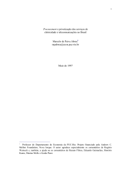 Procurement e privatiza&ccedil;&atilde;o dos servi&ccedil;os de eletricidade e