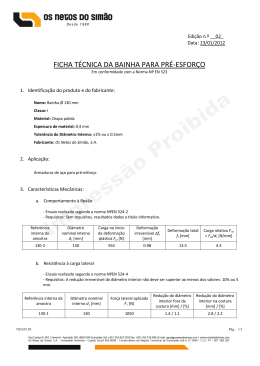 FICHA T&Eacute;CNICA DA BAINHA PARA PR&Eacute;