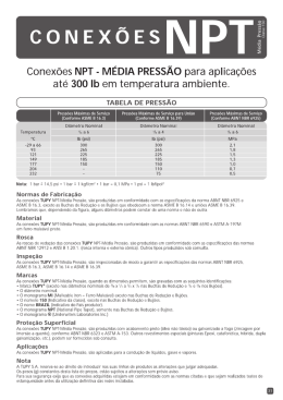 Conexões NPT - MÉDIA PRESSÃO