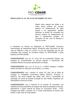 RESOLU&Ccedil;&Atilde;O N&ordm; 03, DE 03 DE SETEMBRO DE 2015. Disp&otilde;e sobre