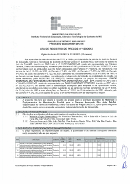 ATA DE REGISTRO DE PREÇOS n° 159/2012