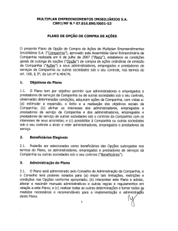 Plano de Opção de Compra de Ações