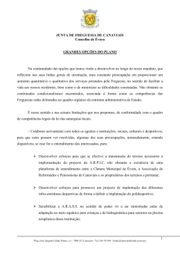 JUNTA DE FREGUESIA DE CANAVIAIS Concelho de &Eacute;vora 1