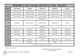 HOR&Aacute;RIO DAS OP&Ccedil;&Otilde;ES &ndash; ESCOLA DE SANTA CLARA &ndash; 2002/2003