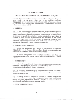 BRHC l Plano de Opções de Ações