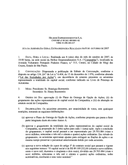 Ata de Assembleia Geral Extraordinária