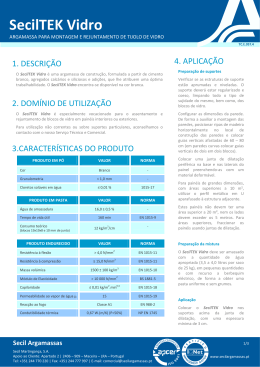 Ficha T&eacute;cnica - Secil Argamassas