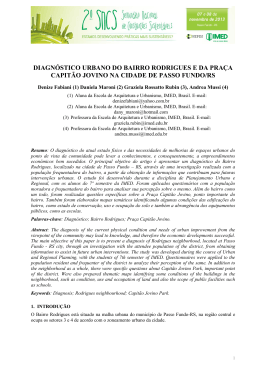 Diagn&oacute;stico Urbano do Bairro Rodrigues e da Pra&ccedil;a Capit&atilde;o Jovino