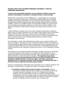 Pesquisa sobre riscos da Global Challenges Foundation: o ritmo do