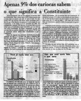 Apenas 9% dos cariocas sabem o que significa a Constituinte