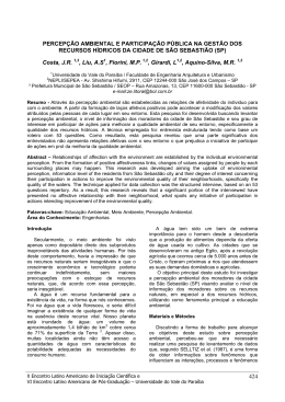 percep&ccedil;&atilde;o ambiental e participa&ccedil;&atilde;o p&uacute;blica na gest&atilde;o dos recursos