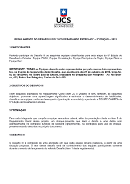REGULAMENTO DO DESAFIO 3