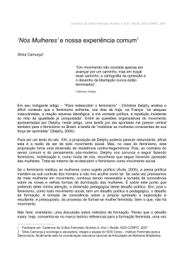 `N&oacute;s Mulheres` e nossa experi&ecirc;ncia comum1