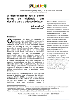 A discriminação racial como forma de violência: um desafio para a