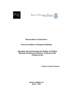 Aplica&ccedil;&atilde;o dos Instrumentos de Gest&atilde;o, da Pol&iacute;tica Nacional