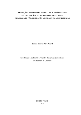Envolvimento Ambiental do Cidad&atilde;o Amaz&ocirc;nico