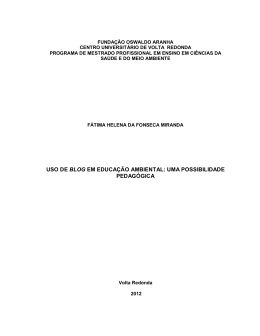 uso de blog em educa&ccedil;&atilde;o ambiental: uma possibilidade