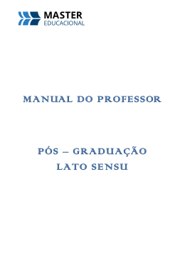 MANUAL DO PROFESSOR PÓS – GRADUAÇÃO