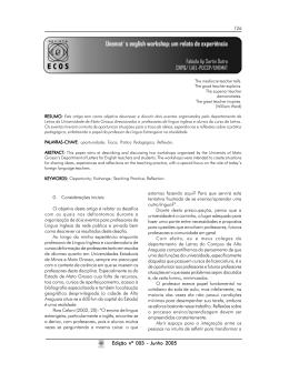 126 Edição nº 003 - Junho 2005 0. Considerações iniciais