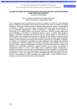 II Congresso Nacional de Forma&ccedil;&atilde;o de Professores XII Congresso