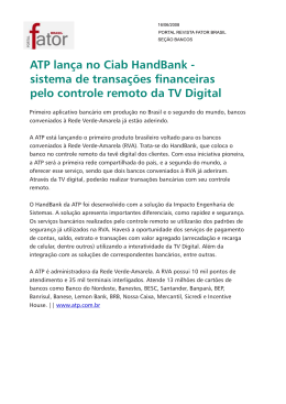 ATP lança no Ciab HandBank - sistema de transações financeiras