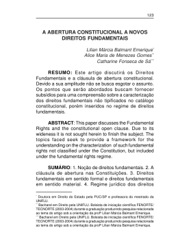 a abertura constitucional a novos direitos fundamentais