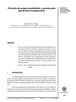 Princ&iacute;pio da proporcionalidade: a pondera&ccedil;&atilde;o dos