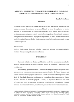 1 A EFIC&Aacute;CIA DOS DIREITOS FUNDAMENTAIS NAS