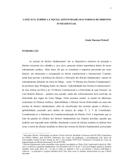 (EFETIVIDADE) DAS NORMAS DE DIREITOS FUNDAMENTAIS