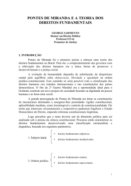 PONTES DE MIRANDA E A TEORIA DOS DIREITOS FUNDAMENTAIS