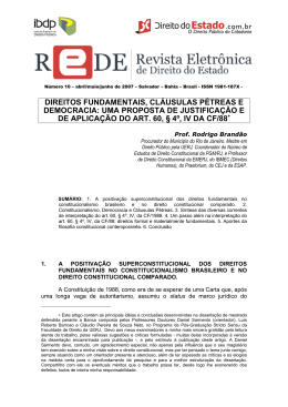 direitos fundamentais, cl&aacute;usulas p&eacute;treas e