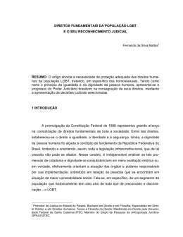 DIREITOS FUNDAMENTAIS DA POPULA&Ccedil;&Atilde;O LGBT E O SEU